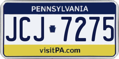 PA license plate JCJ7275
