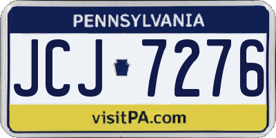 PA license plate JCJ7276