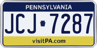 PA license plate JCJ7287
