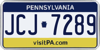 PA license plate JCJ7289