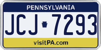 PA license plate JCJ7293