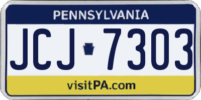 PA license plate JCJ7303