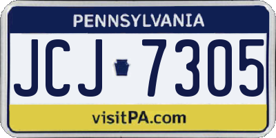 PA license plate JCJ7305