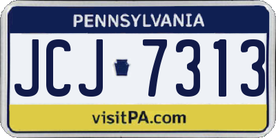 PA license plate JCJ7313