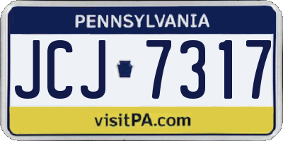 PA license plate JCJ7317