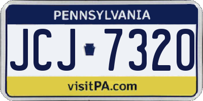 PA license plate JCJ7320