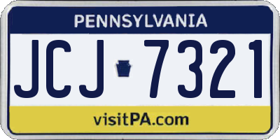 PA license plate JCJ7321