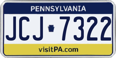 PA license plate JCJ7322