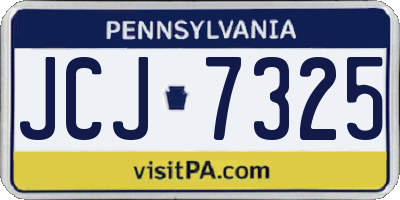 PA license plate JCJ7325