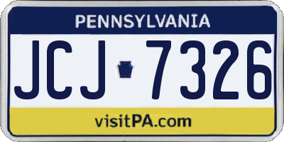 PA license plate JCJ7326