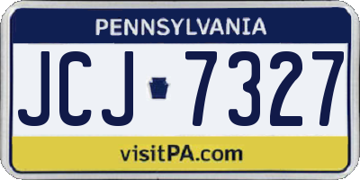 PA license plate JCJ7327