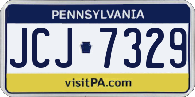 PA license plate JCJ7329