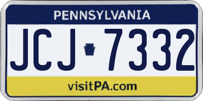 PA license plate JCJ7332