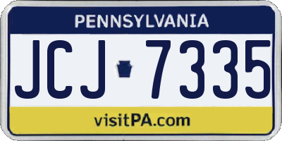 PA license plate JCJ7335