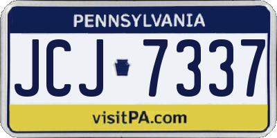 PA license plate JCJ7337