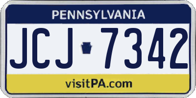 PA license plate JCJ7342