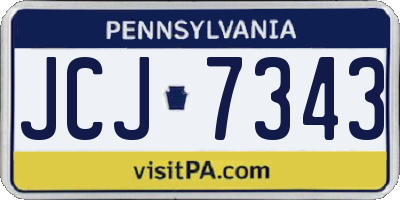 PA license plate JCJ7343