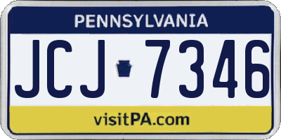 PA license plate JCJ7346