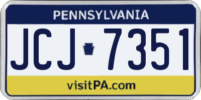 PA license plate JCJ7351