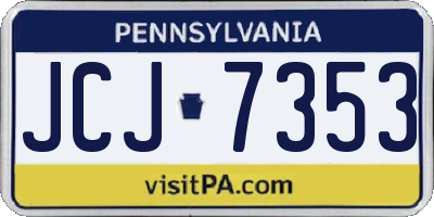 PA license plate JCJ7353