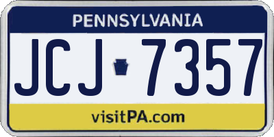 PA license plate JCJ7357
