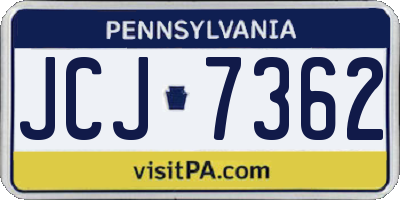 PA license plate JCJ7362