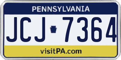 PA license plate JCJ7364