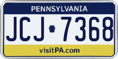 PA license plate JCJ7368