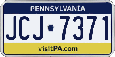 PA license plate JCJ7371