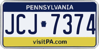 PA license plate JCJ7374