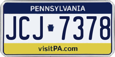 PA license plate JCJ7378