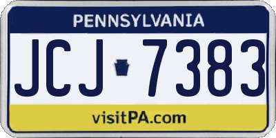 PA license plate JCJ7383