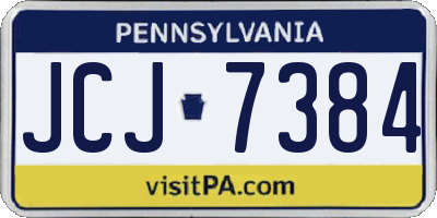 PA license plate JCJ7384