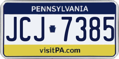 PA license plate JCJ7385
