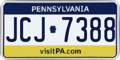 PA license plate JCJ7388