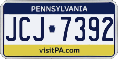PA license plate JCJ7392