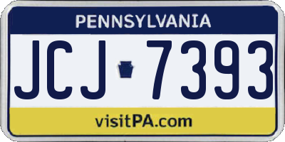PA license plate JCJ7393