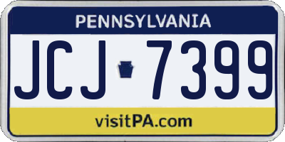 PA license plate JCJ7399