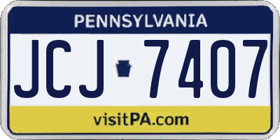 PA license plate JCJ7407