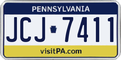 PA license plate JCJ7411