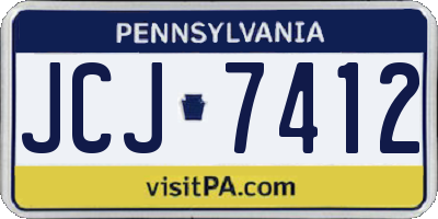 PA license plate JCJ7412
