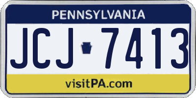 PA license plate JCJ7413