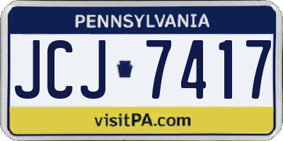 PA license plate JCJ7417
