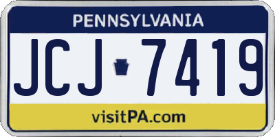PA license plate JCJ7419