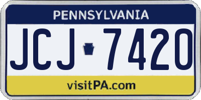 PA license plate JCJ7420