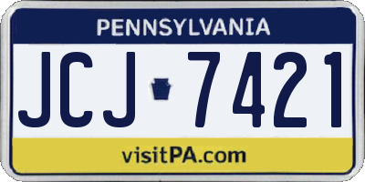 PA license plate JCJ7421