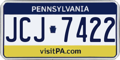 PA license plate JCJ7422