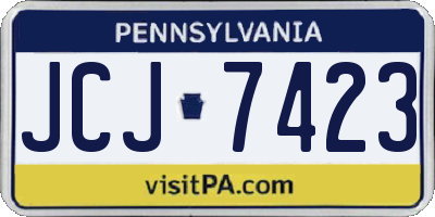 PA license plate JCJ7423