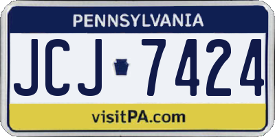 PA license plate JCJ7424