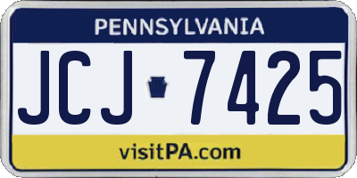 PA license plate JCJ7425